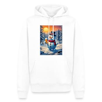 Bonhomme de neige de Noël Bière 1.7 - Sweat à capuche Premium bio Homme - blanc - Devant - Nico (187cm)