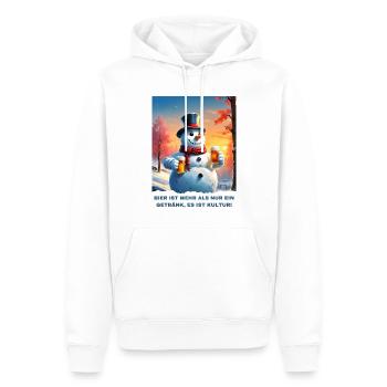 Bonhomme de neige de Noël Bière 2.5 - Sweat à capuche Premium bio Homme - blanc - Devant - Nico (187cm)