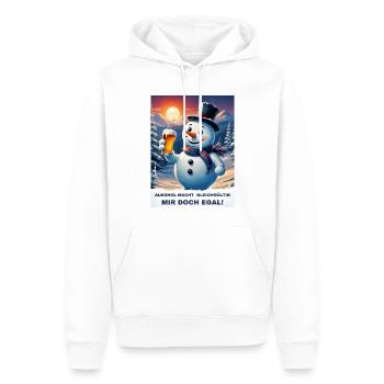 Bonhomme de neige de Noël Bière 2.8 - Sweat à capuche Premium bio Homme - blanc - Devant - Nico (187cm)