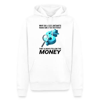Comptable Comptabilité Tenue de livres Finance Drôle - Sweat à capuche Premium bio Homme - blanc - Devant - Nico (187cm)
