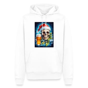 Weihnachten Skull Bier 1.3 - Männer Premium Bio Hoodie - Weiß - Vorne - Nico (187cm)