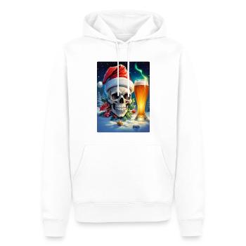 Weihnachten Skull Bier 1.11 - Männer Premium Bio Hoodie - Weiß - Vorne - Nico (187cm)