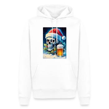 Weihnachten Skull Bier 1.7 - Männer Premium Bio Hoodie - Weiß - Vorne - Nico (187cm)