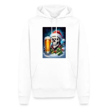 Weihnachten Skull Bier 1.8 - Männer Premium Bio Hoodie - Weiß - Vorne - Nico (187cm)