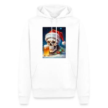 Weihnachten Skull Bier 1.10 - Männer Premium Bio Hoodie - Weiß - Vorne - Nico (187cm)