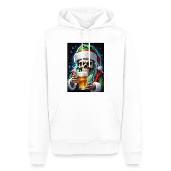 Weihnachten Skull Bier 1.4 - Männer Premium Bio Hoodie - Weiß - Vorne - Nico (187cm)