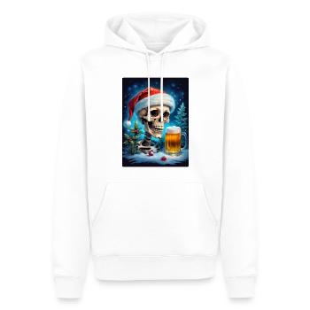 Weihnachten Skull Bier 1.5 - Männer Premium Bio Hoodie - Weiß - Vorne - Nico (187cm)