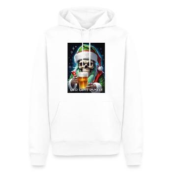 Weihnachten Skull Bier 2.4 - Männer Premium Bio Hoodie - Weiß - Vorne - Nico (187cm)