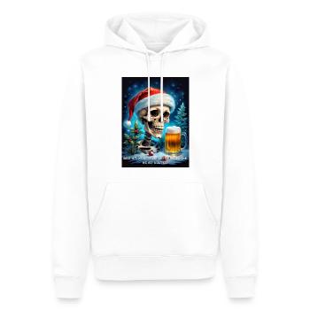 Weihnachten Skull Bier 2.5 - Männer Premium Bio Hoodie - Weiß - Vorne - Nico (187cm)