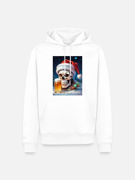 Weihnachten Skull Bier 2.10 - Männer Premium Bio Hoodie - Weiß