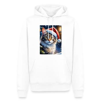 Paysage d’hiver Cat 3.4 - Sweat à capuche Premium bio Homme - blanc - Devant - Nico (187cm)