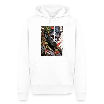 Spooky Plants Gorilla 1.5 - Men’s Premium Organic Hoodie - white - Front - Nico (187cm)