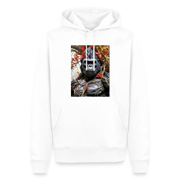Spooky Plants Gorilla 1.8 - Men’s Premium Organic Hoodie - white - Front - Nico (187cm)