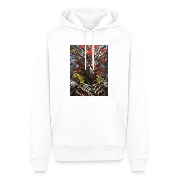 Spooky Plants Dino 1.6 - Men’s Premium Organic Hoodie - white - Front - Nico (187cm)