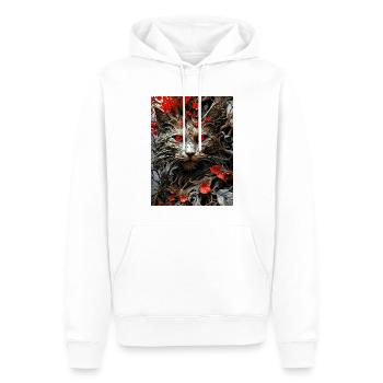 Spooky Plants Cat 1.6 - Men’s Premium Organic Hoodie - white - Front - Nico (187cm)
