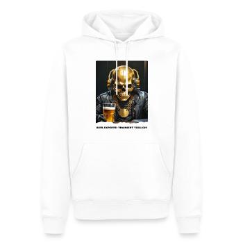 Bier Experte Skull 1.8 - Männer Premium Bio Hoodie - Weiß - Vorne - Nico (187cm)