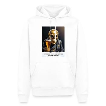 Bier Experte Skull 1.9 - Männer Premium Bio Hoodie - Weiß - Vorne - Nico (187cm)