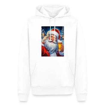 Weihnachten Santa Claus Bier 1.3 - Männer Premium Bio Hoodie - Weiß - Vorne - Nico (187cm)