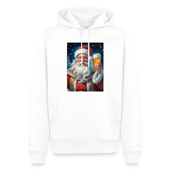 Weihnachten Santa Claus Bier 1.1 - Männer Premium Bio Hoodie - Weiß - Vorne - Nico (187cm)