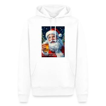 Weihnachten Santa Claus Bier 1.11 - Männer Premium Bio Hoodie - Weiß - Vorne - Nico (187cm)