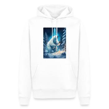 Winterlandschaft Bären 1.6 - Männer Premium Bio Hoodie - Weiß - Vorne - Nico (187cm)
