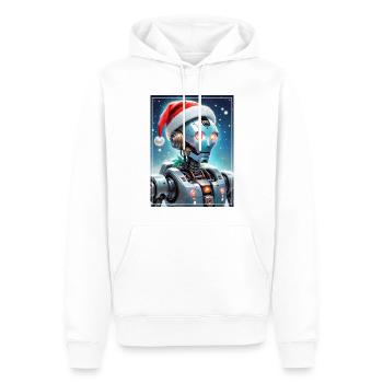 Robot Paysage d’Hiver 1.12 - Sweat à capuche Premium bio Homme - blanc - Devant - Nico (187cm)