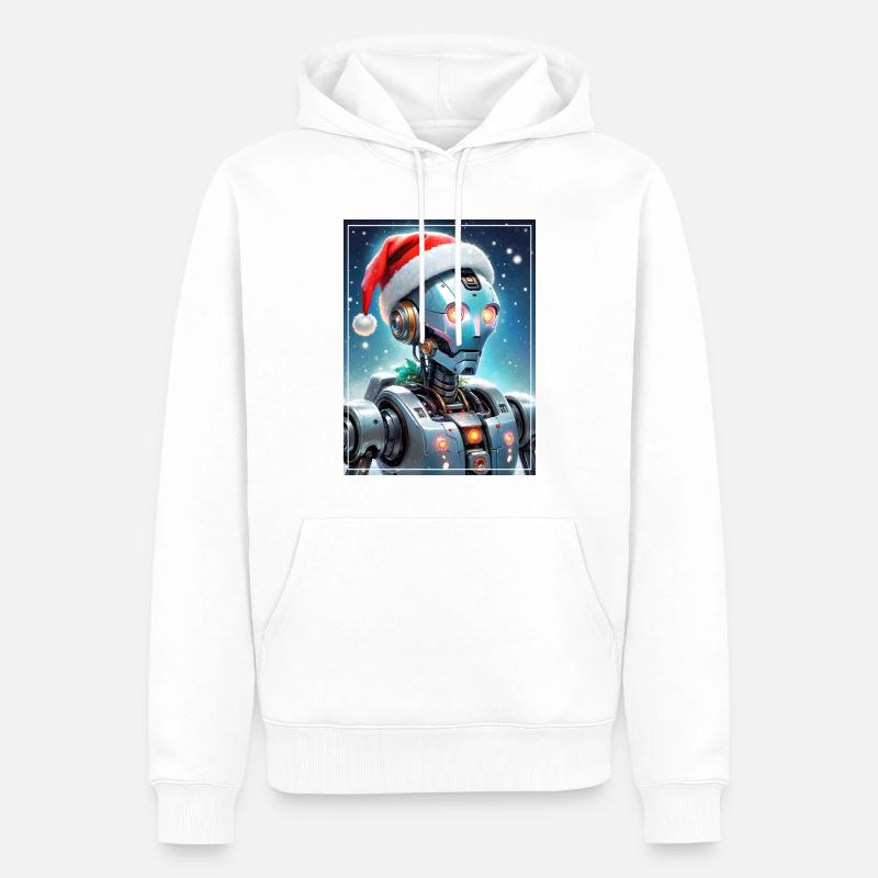 Robot Paysage d’Hiver 1.12 - Sweat à capuche Premium bio Homme - blanc