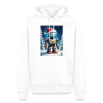 Robot Paysage d’Hiver 1.4 - Sweat à capuche Premium bio Homme - blanc - Devant - Nico (187cm)