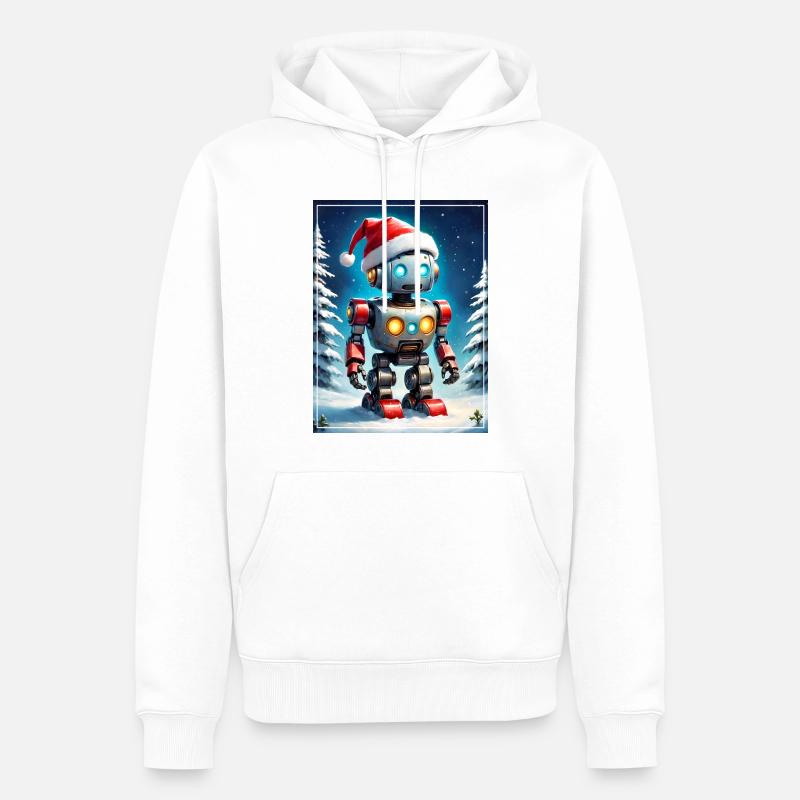 Robot Paysage d’Hiver 1.4 - Sweat à capuche Premium bio Homme - blanc