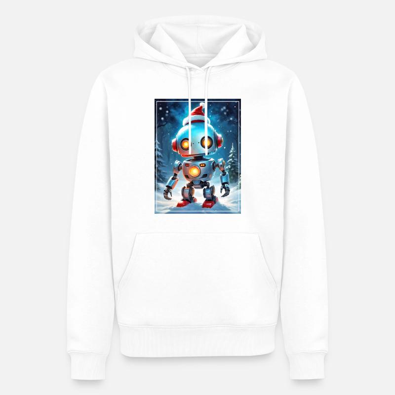 Robot Paysage d’Hiver 1.7 - Sweat à capuche Premium bio Homme - blanc