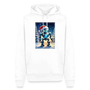 Robot Paysage d’Hiver 1.10 - Sweat à capuche Premium bio Homme - blanc - Devant - Nico (187cm)