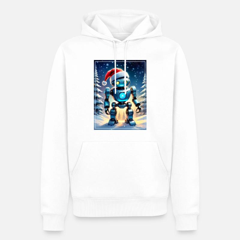 Robot Paysage d’Hiver 1.10 - Sweat à capuche Premium bio Homme - blanc