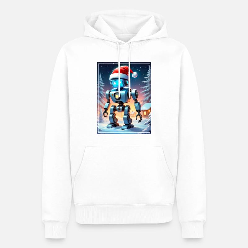 Robot de paysage d’hiver 1.2 - Sweat à capuche Premium bio Homme - blanc