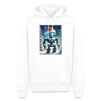 Winterlandschaft Robot 1.8 - Männer Premium Bio Hoodie - Weiß - Vorne - Nico (187cm)
