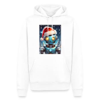 Robot Paysage d’Hiver 1.14 - Sweat à capuche Premium bio Homme - blanc - Devant - Nico (187cm)