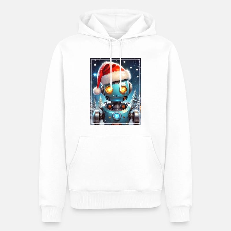 Robot Paysage d’Hiver 1.14 - Sweat à capuche Premium bio Homme - blanc