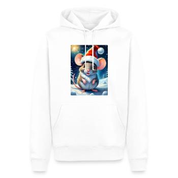 Souris paysage d’hiver 1.2 - Sweat à capuche Premium bio Homme - blanc - Devant - Nico (187cm)