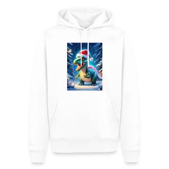 Winterlandschaft Dino 2.6 - Männer Premium Bio Hoodie - Weiß - Vorne - Nico (187cm)