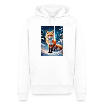 Winterlandschaft Fuchs 1.3 - Männer Premium Bio Hoodie - Weiß - Vorne - Nico (187cm)