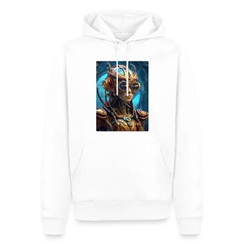 Steampunk Alien 1.13 - Männer Premium Bio Hoodie - Weiß - Vorne - Nico (187cm)