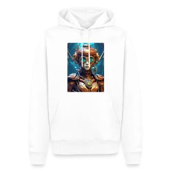 Steampunk Alien 1.16 - Männer Premium Bio Hoodie - Weiß - Vorne - Nico (187cm)