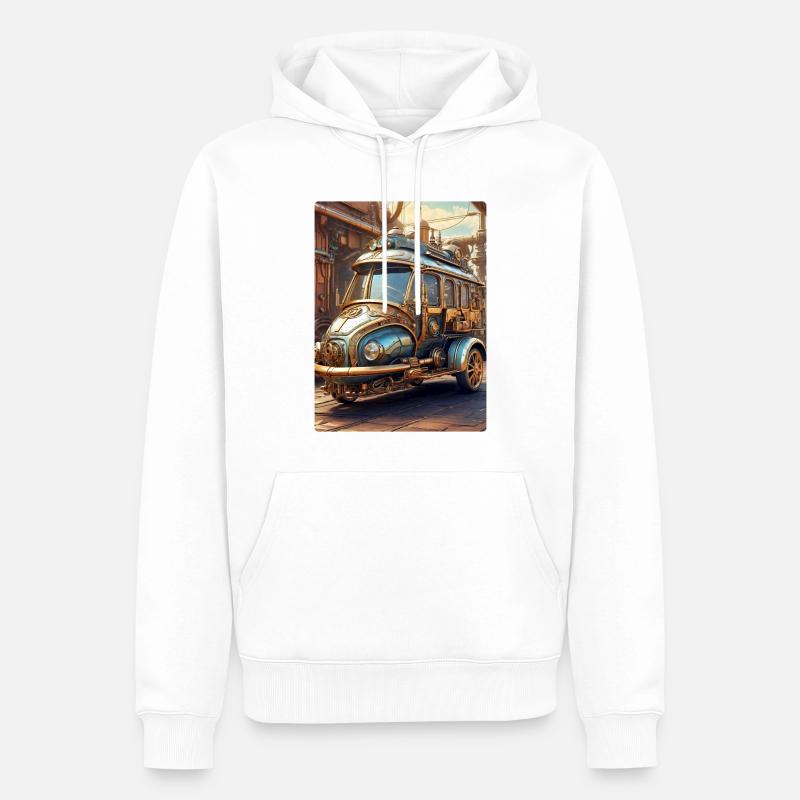 Automobile Steampunk 1.4 - Sweat à capuche Premium bio Homme - blanc