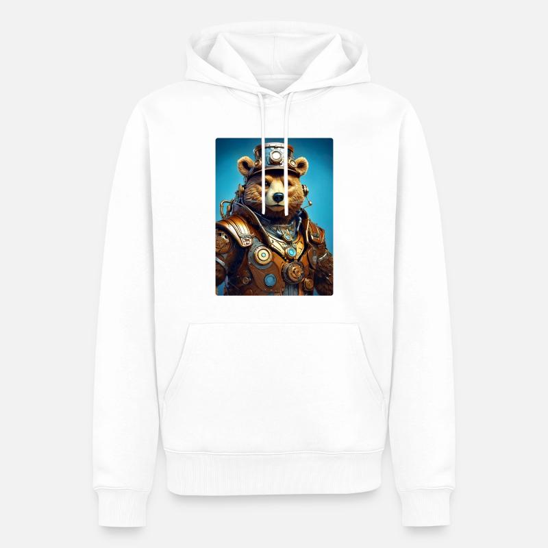 Ours Steampunk 1.4 - Sweat à capuche Premium bio Homme - blanc