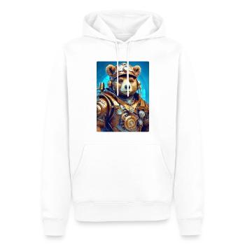 Steampunk Bear 1.16 - Men’s Premium Organic Hoodie - white - Front - Nico (187cm)