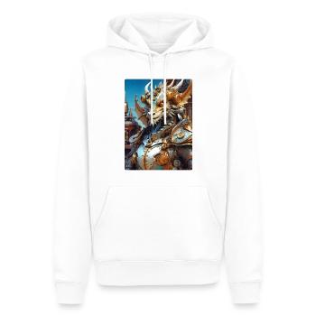 Steampunk Dragon 1.16 - Männer Premium Bio Hoodie - Weiß - Vorne - Nico (187cm)