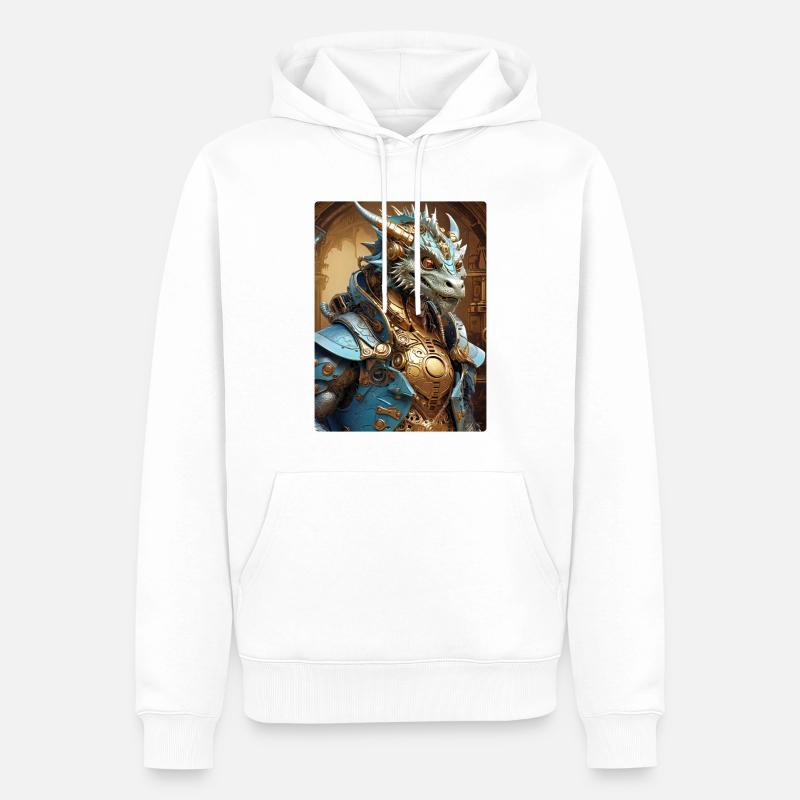 Dragon Steampunk 1.3 - Sweat à capuche Premium bio Homme - blanc