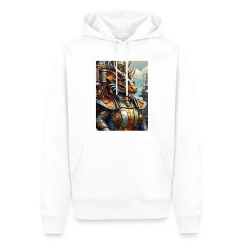Steampunk Dragon 1.17 - Männer Premium Bio Hoodie - Weiß - Vorne - Nico (187cm)
