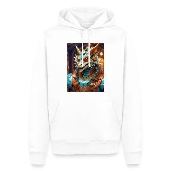 Steampunk Dragon 1.1 - Männer Premium Bio Hoodie - Weiß - Vorne - Nico (187cm)