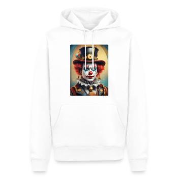 Clown Steampunk 1.11 - Sweat à capuche Premium bio Homme - blanc - Devant - Nico (187cm)