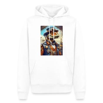 Dino Steampunk 1.8 - Sweat à capuche Premium bio Homme - blanc - Devant - Nico (187cm)